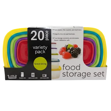 Infinite Basics 20-Piece Variety Pack Food Storage Containers Set