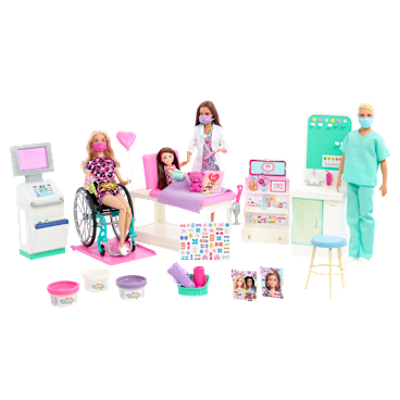 Set de Juego Barbie Profesiones Centro de Cuidados con 4 Muñecas