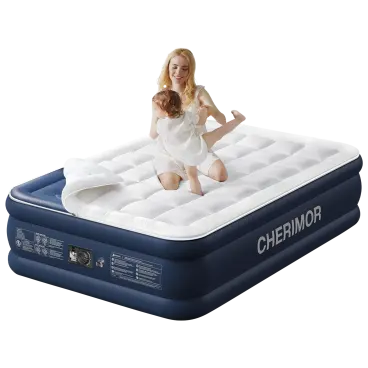Cherimor Colchón Inflable Queen con Bomba Integrada y Cubierta Acolchada de Lujo
