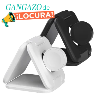 LAX Gadgets Base de carga Inalámbrica Plegable 3 en 1 Compatible con MagSafe