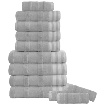 Kathy Ireland 12-Piece Jacquard Stripe Kyoto Towel Set