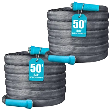 2-Pack: Aqua Joe 50' Superlight FiberJacket Garden Hoses