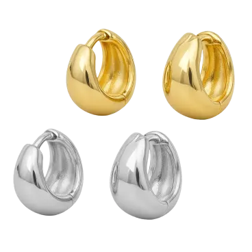 Hollywood Sensation Elena Bold Dome Huggie Hoop Earrings