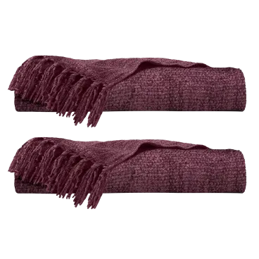 2-Pack: Ella Jayne Viscose Chenille Decorative Throw Blankets