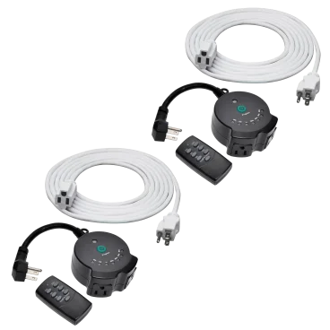 2-Pack: ClearPower Outdoor Lighting Timer with Indoor/Outdoor Extension Cord