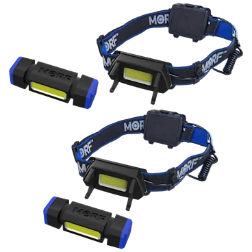 2-Pack: MORF 2-In-1 500 Lumens Headlamp with Detachable Light
