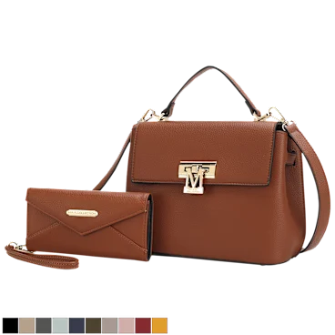 MKF Collection Hadley Vegan Leather Satchel Bag & Wallet by Mia K