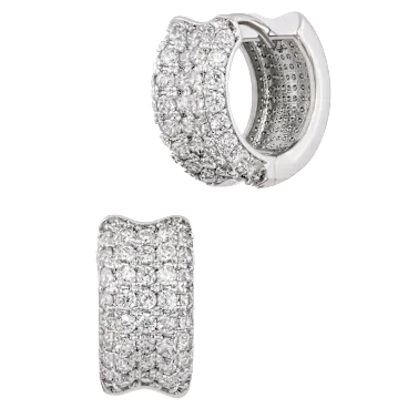 Savvy Cie Beveled Cubic Zirconia Hoop Earrings