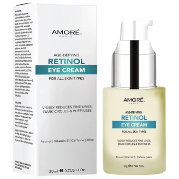 2-Pack: Amore Paris Anti-Aging Retinol Eye Cream with Aloe & Hyaluronic Acid