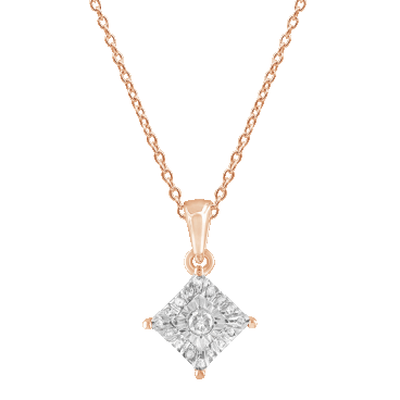 Diamond Muse Square 1/10 Carat TW Genuine Diamond Necklace