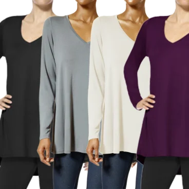 4-Pack: HUE Long Sleeve Legging Tee