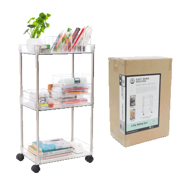 J&V Textiles Acrylic 3-Tier Cart