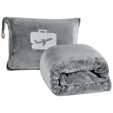 Luxury Home 2-In-1 Soft Microplush Travel Blanket & Pillow