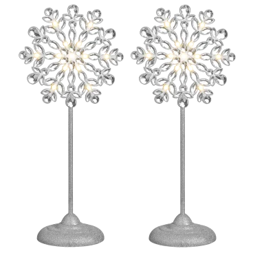 2-Pack: August & Leo Home 2-in-1 LED Tree Topper & Stand Jeweled Snowflake