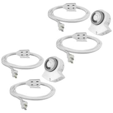 2Pack ClearPower Indoor Timers  Extension Cords Set