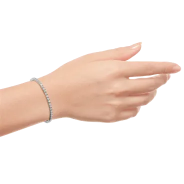 Voss+Agin Pulsera Tennis con Zafiros Blancos de 6.0 CTW