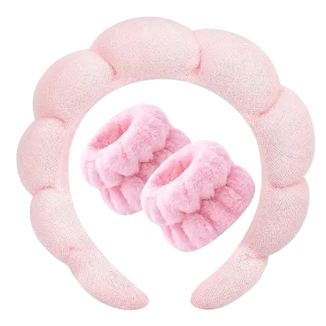 3-Pack: Seeboo Non-Slip Bubble Spa Headband & Wristband Set