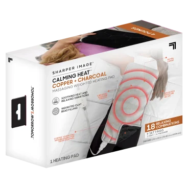 Sharper Image Calming Heat Almohadilla Térmica Masaje con Peso de Cobre y Carbón