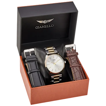 Gianello Virtus Interchangeable 3 Strap Watch Set