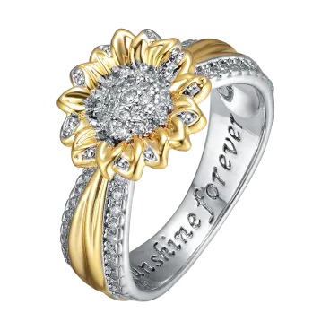 Rachel Glauber Anillo de Diamantes de Dos Tonos