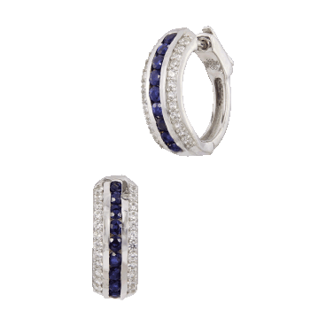 Savvy Cie Genuine Gemstone Hoop Earrings
