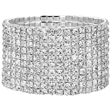 Romano Stivali Elegant Faceted Crystal 10-Tier Bracelet for Women