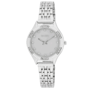 BCBG Reloj para Mujer 33 mm con Brazalete de Eslabones Estriados