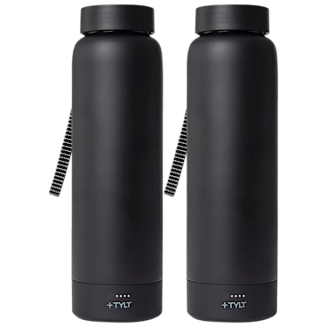 2Pack TYLT 24oz Power Water Bottle with BuiltIn Phone Chargers