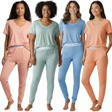 2-Pack: Avalanche Short Sleeve Yummy Jogger Sets