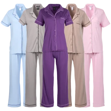 Moonstruck Short Sleeve Notch Collar Pajama Set