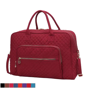MKF Collection Jayla Solid Quilted Cotton Women’s Duffle Bag by Mia K.