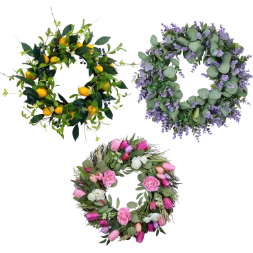 Glowing Petals 24" Solar Wreaths