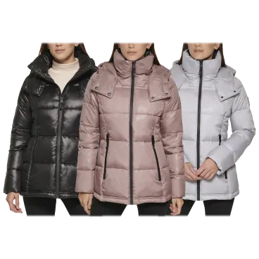 Kenneth Cole New York Chaqueta Acolchada con Capucha para Mujer