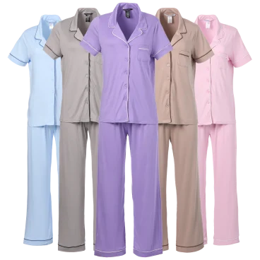 Moonstruck Short Sleeve Notch Collar Pajama Set