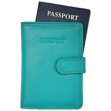 Steeltime Genuine Leather Passport Holder  Black