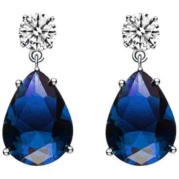The Imperial Blue Peardrop Earrings