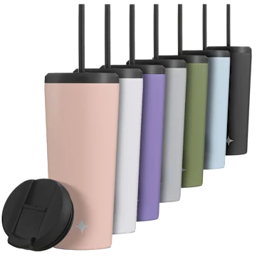 4-Pack: JoyJolt 24oz Vacuum Insulated Tumblers with Straw & Flip Lids