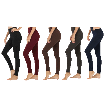 5-Pack: Nextex Apparel Women's Premium Fleece-Lined Leggings