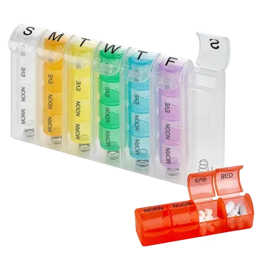 1 or 2-Pack: Thera Rx 7-Day Pill Organizer with AM/PM Compartments
