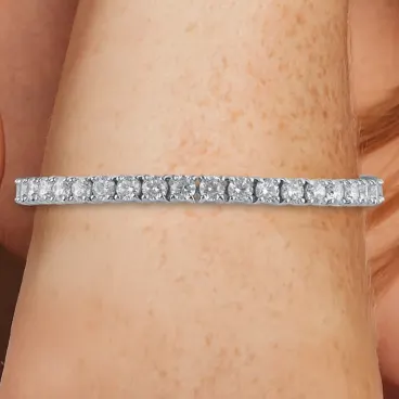 Ice by Jardin 10.0 Carat TW Round Cubic Zirconia Tennis Bracelet