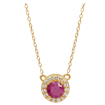 Savvy Cie Genuine 1.25 Carat TW Halo Pendant Necklace