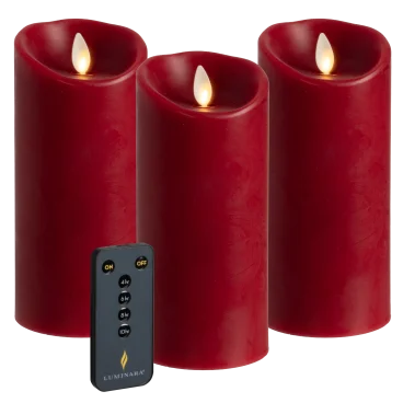 3-Pack: Luminara Flameless 6.5" Pillar Candles with Remote