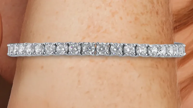 Ice by Jardin Pulsera tipo tenis con zirconia cúbica redonda de 10.0 quilates TW