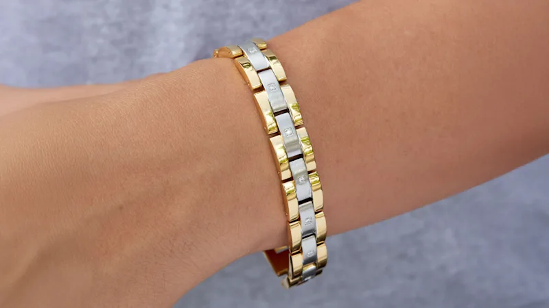 Esquire .25 Carat TW Heavy Two Tone Bracelet