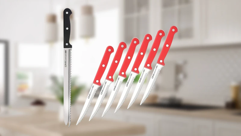 Juego de 6 Cuchillos para Bistec Ginsu Kiso y Rebanador Original