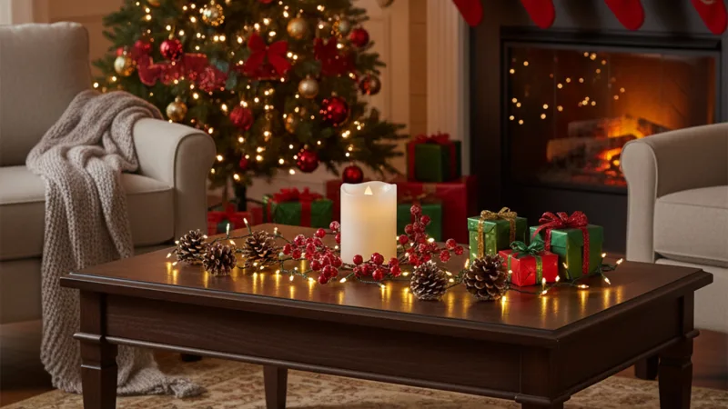 The Set of Two Flameless Candles with Decorative Rings