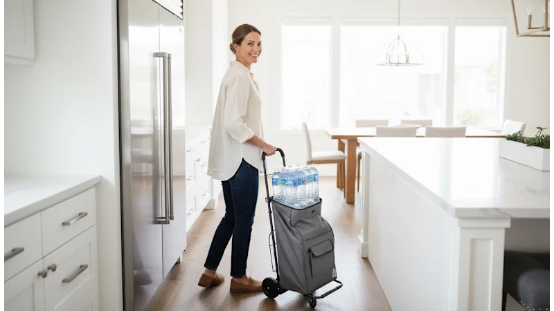 dbest Products Trolley Dolly Foldable Rolling Tote - Black