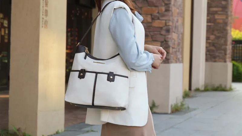 MKF Collection Harper Shoulder Bag by Mia K. in Color Block Vegan Leather