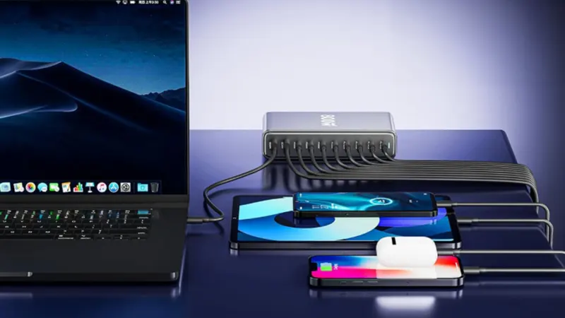 HAKOL 800W USB-C Charging Station with GaN III & Dual 140W PD