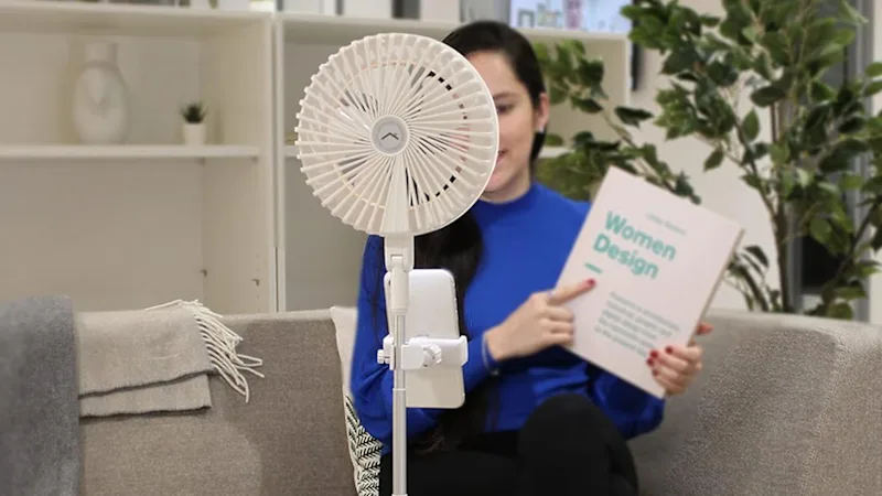GeoSmartPro AirLit Voice-Enabled Portable Smart Desk Fan with Ring Light Mirror
